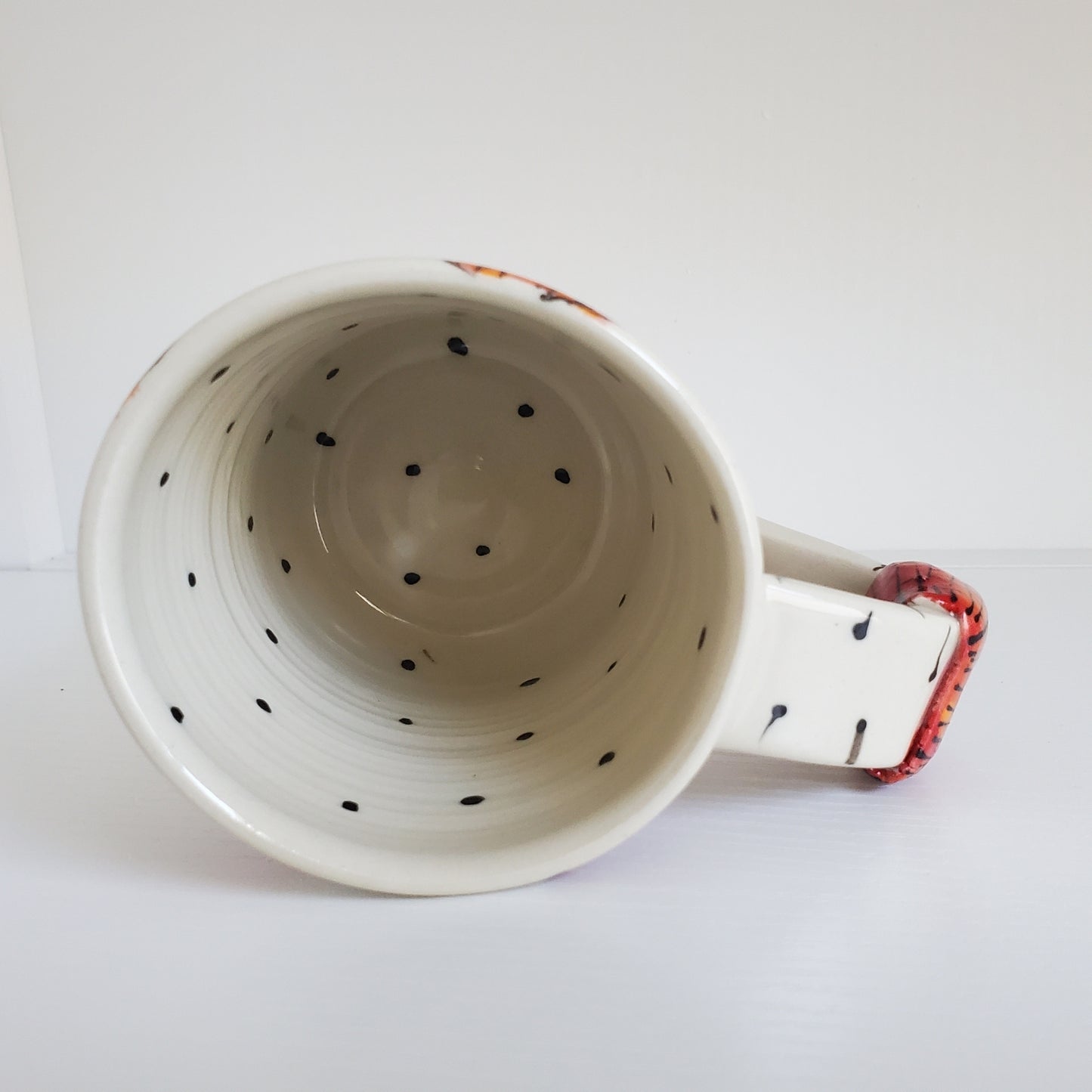 Handmade Ceramic Mug – “Red Bloom Garden” – Everyday Light Collection