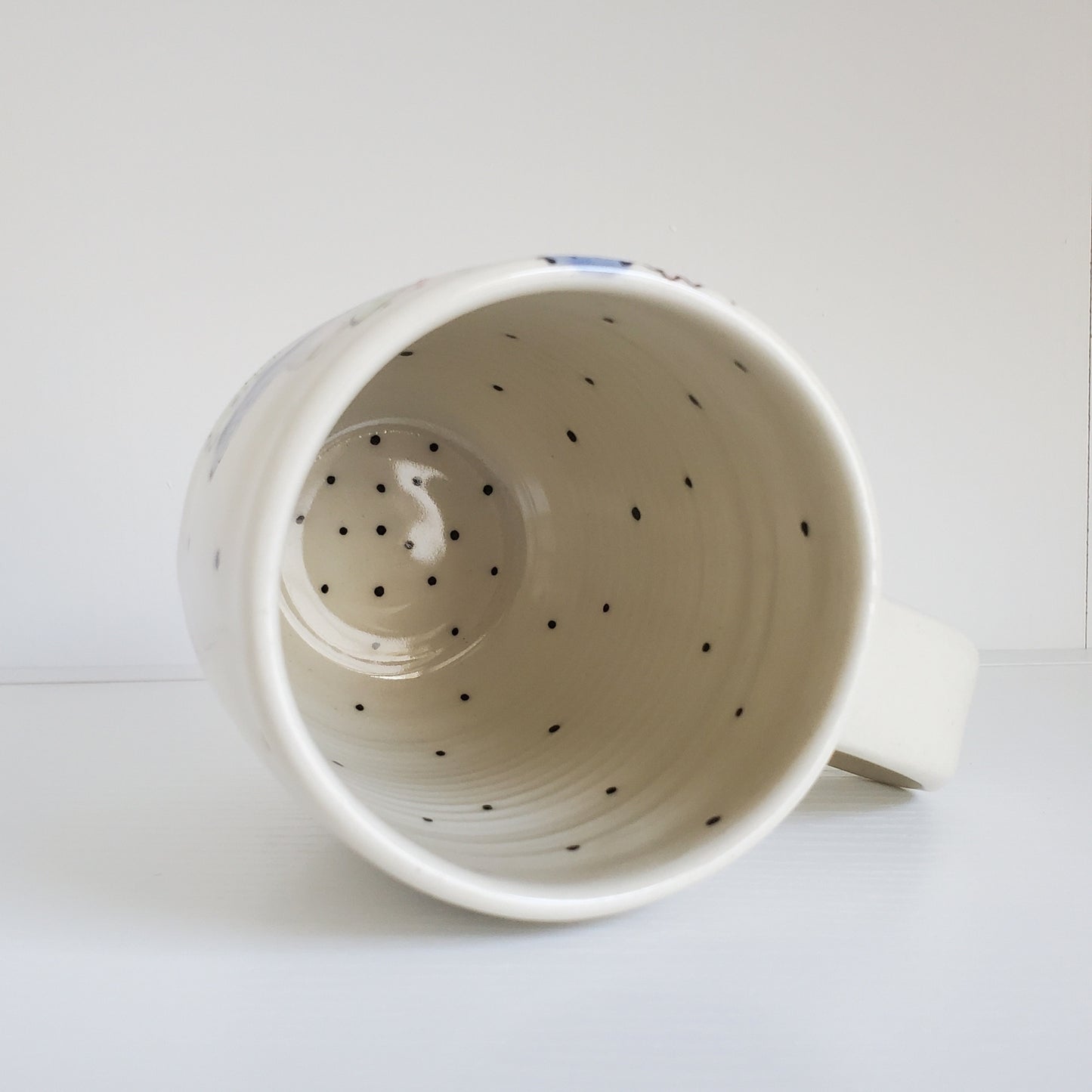 Handmade Ceramic Mug - Big Purple Daisy -Everyday Light Collection