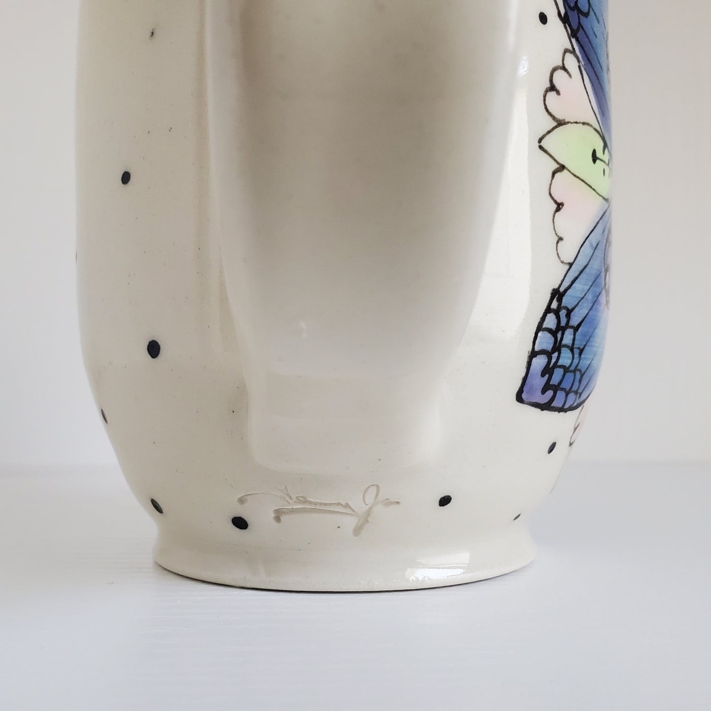 Handmade Ceramic Mug - Big Purple Daisy -Everyday Light Collection