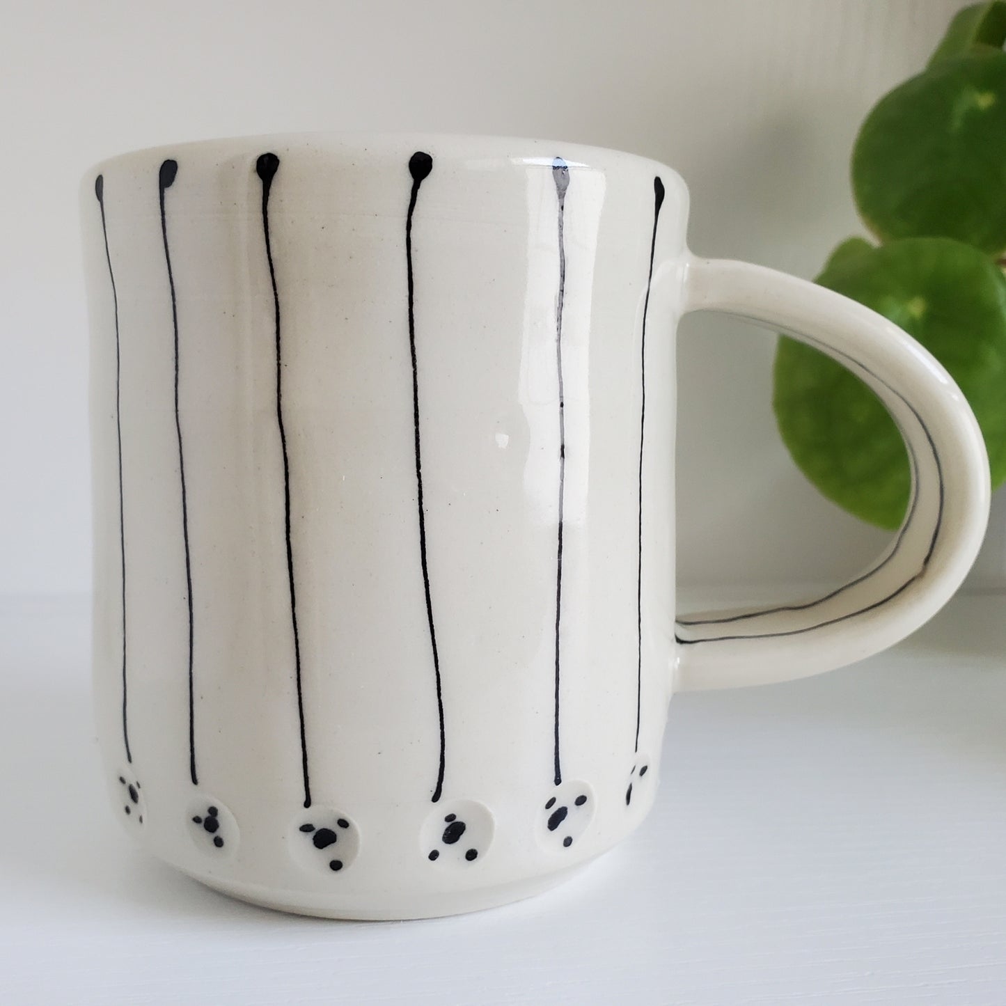 Handmade Ceramic Mug – Neon Orange Daisy – Everyday Light Collection