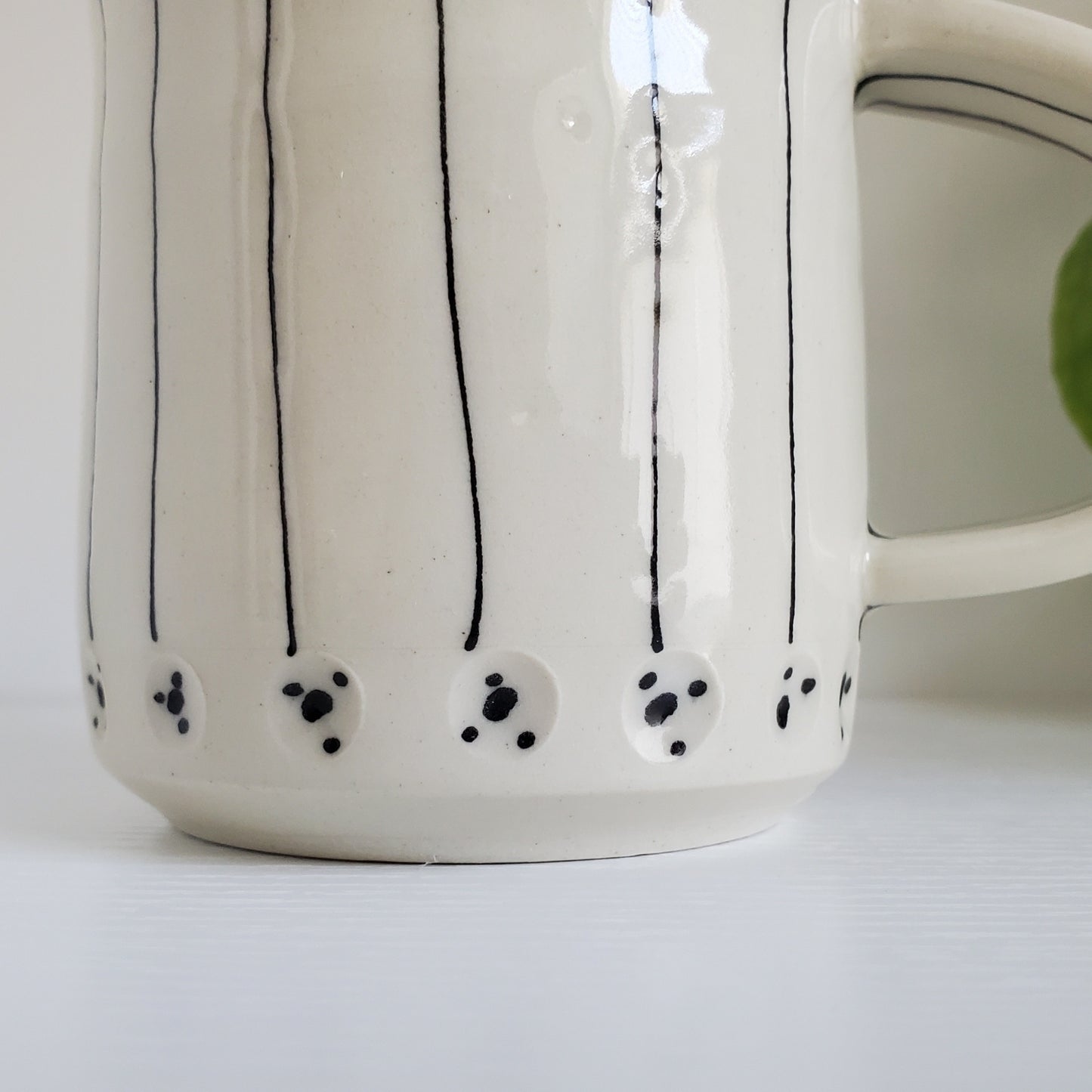Handmade Ceramic Mug – Neon Orange Daisy – Everyday Light Collection