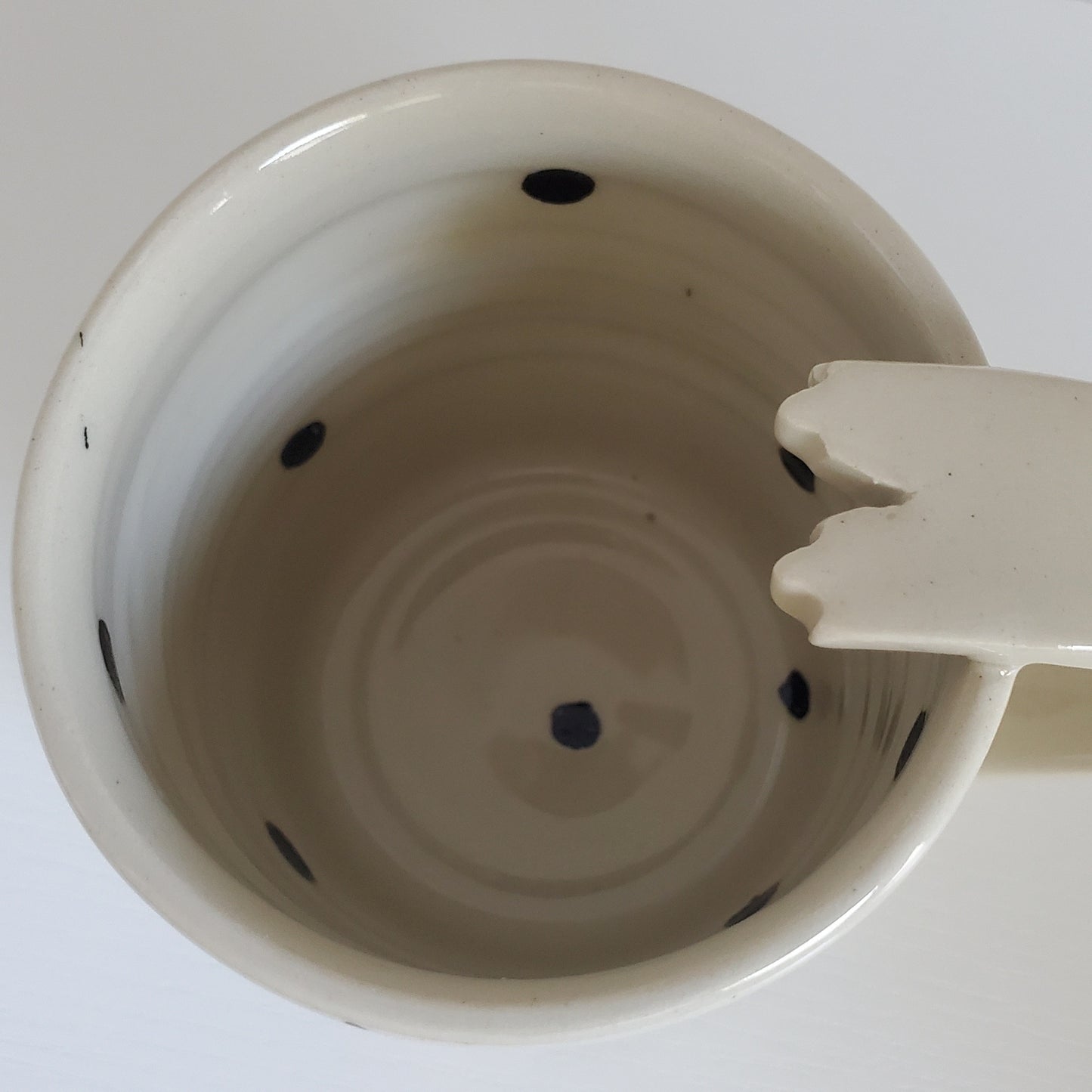 Handmade Ceramic Tea Mug – “Bloom Where You’re Planted” with Blue Flowers – Everyday Light Collection