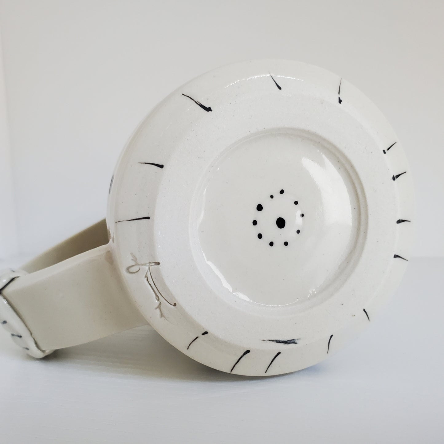 Handmade Ceramic Tea Mug – “Bloom Where You’re Planted” with Blue Flowers – Everyday Light Collection