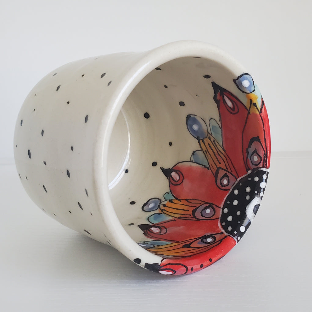 Everyday JOY - Colorful Cup | Sunburst Bloom in Red & Orange