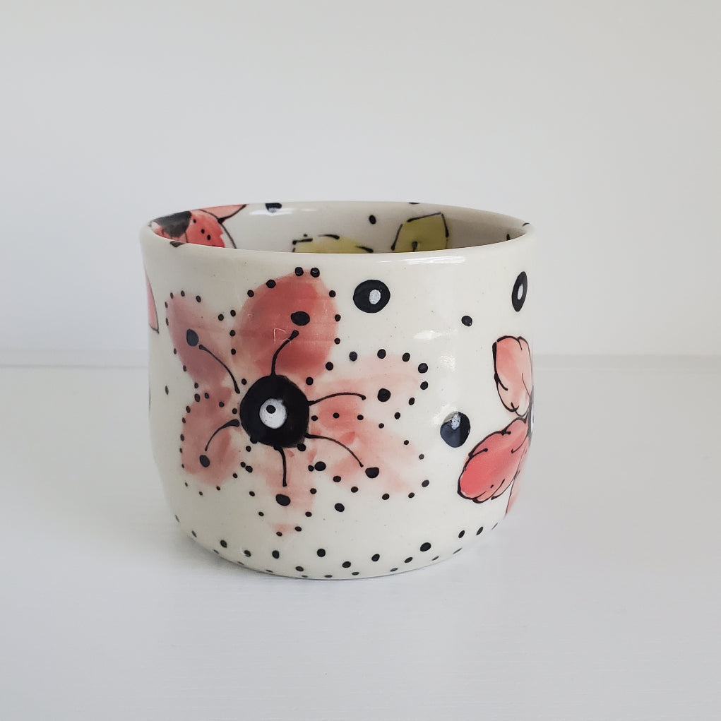 Everyday JOY - Colorful Cup | Pink Flowers Inside & Out