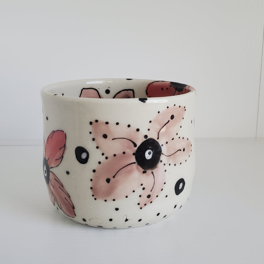 Everyday JOY - Colorful Cup | Pink Flowers Inside & Out