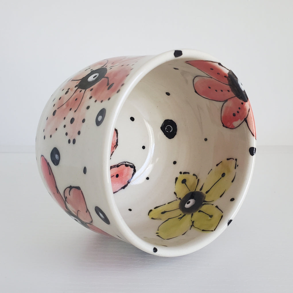 Everyday JOY - Colorful Cup | Pink Flowers Inside & Out