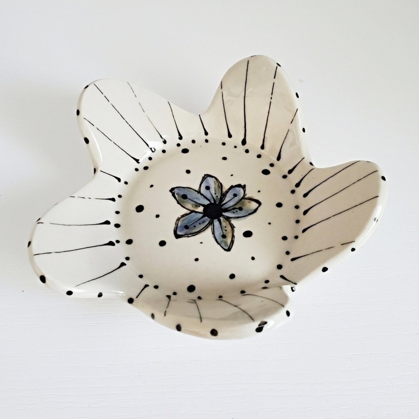 Handmade Cup & Saucer Set - Stained Glass Mosaic Design Calming Blue