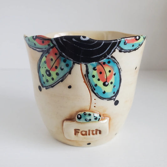 Lil' Mustard SEED of Faith - Blue Green Flower Cup