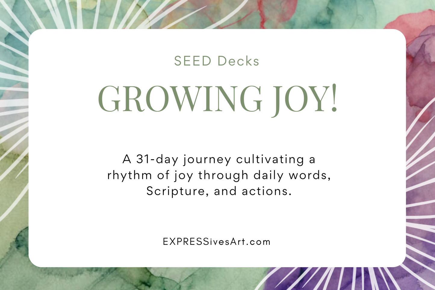 GROWING JOY! 31-day SEED DECK (Digital Download)