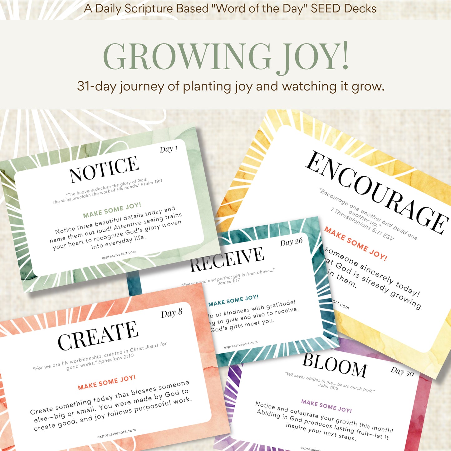 Growing Joy: A 31-Day SEED Deck for Cultivating Joy!