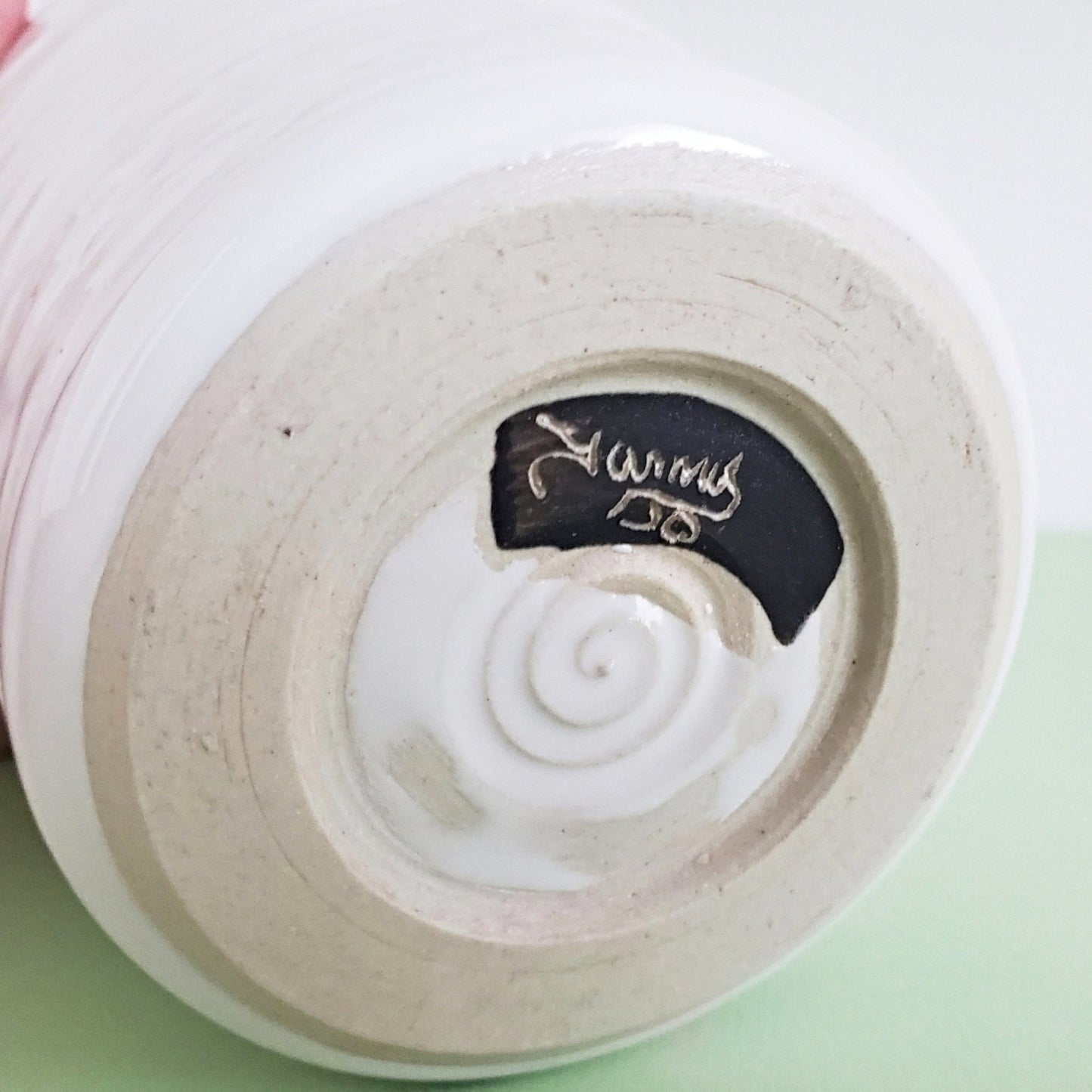 Handmade Stoneware Cup - Carved Texture White Glaze - Studio 2nds