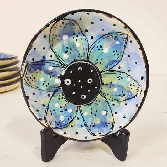 Blooming Floral Dish - Blue