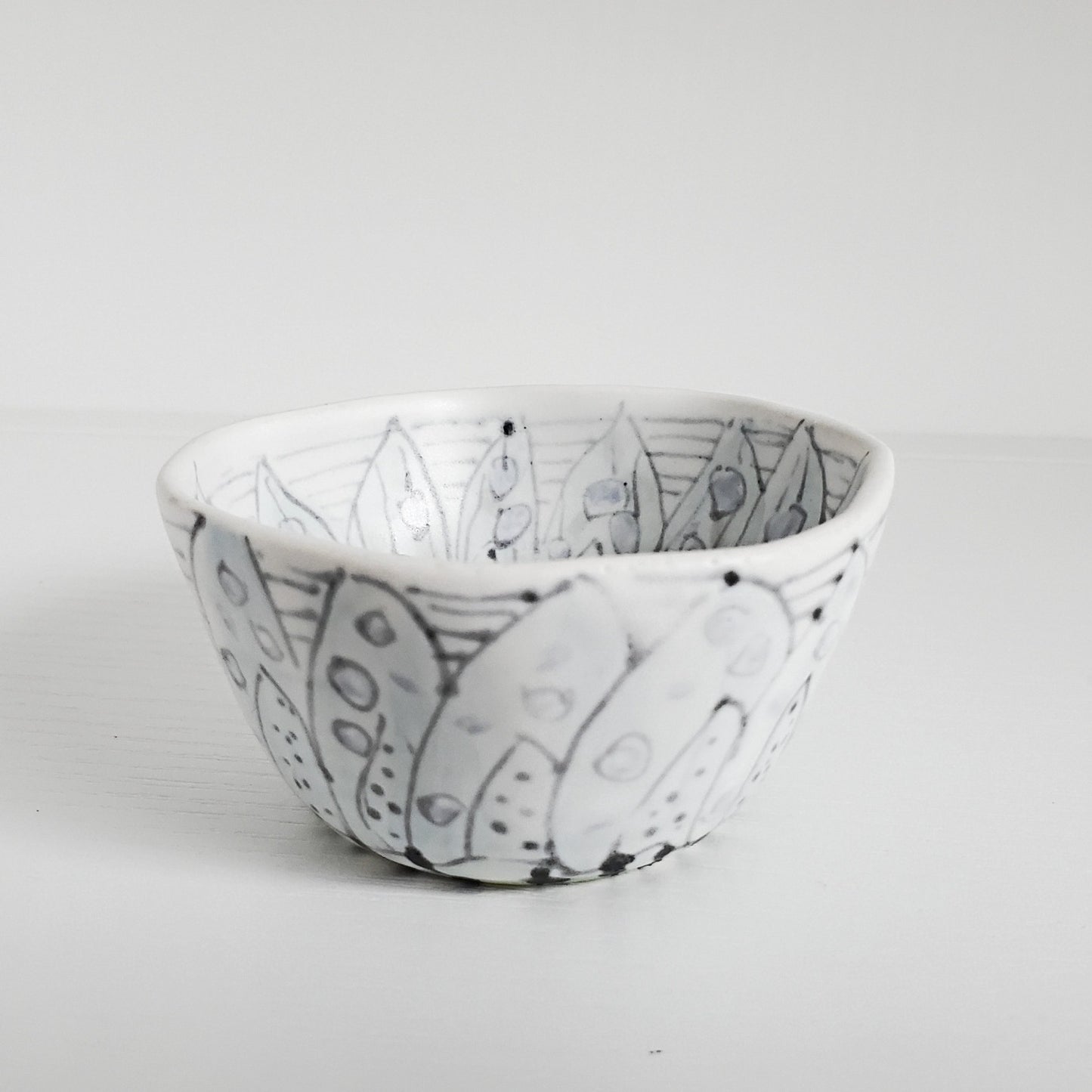 Handmade Ceramic Ring Dish - Soft White Satin Glaze - Studio 2nds