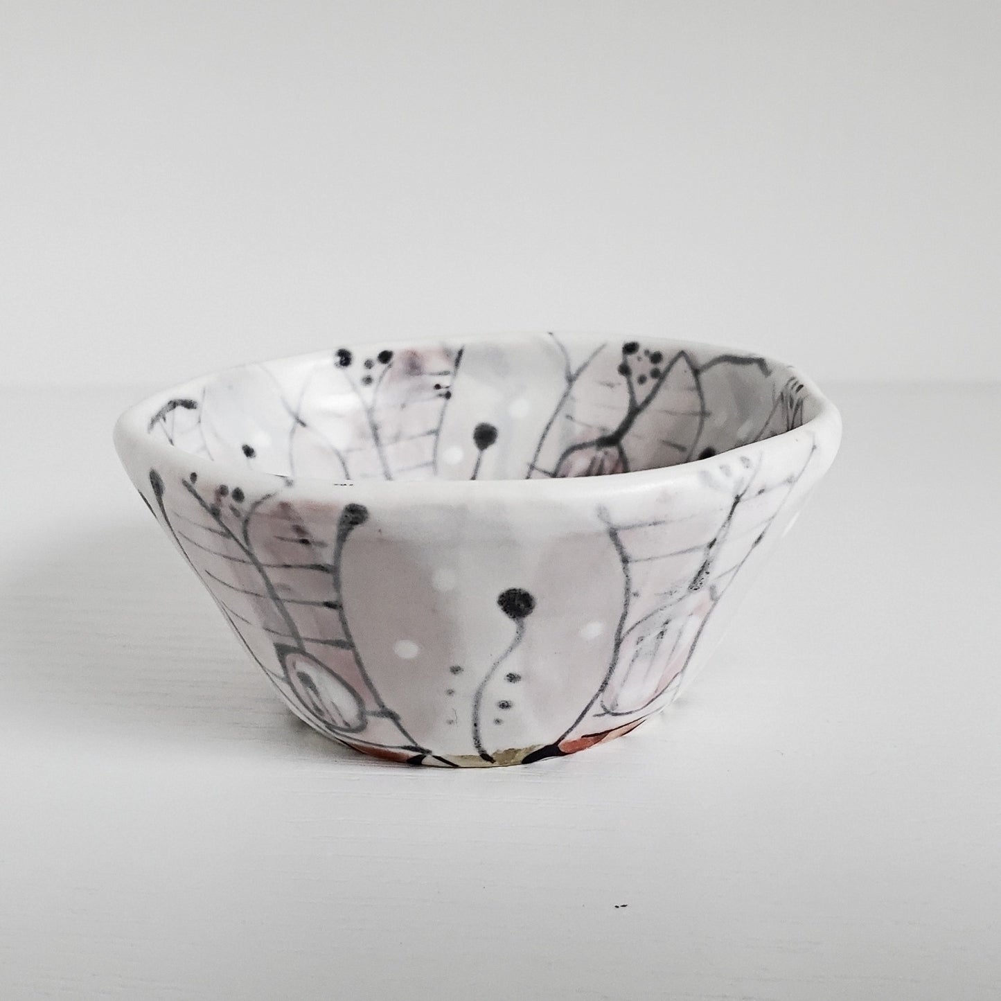 Ceramic Ring Dish - Soft White Satin Glaze - Studio 2nds