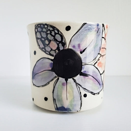Handmade Stoneware Cup - Garden of Gentle Blooms