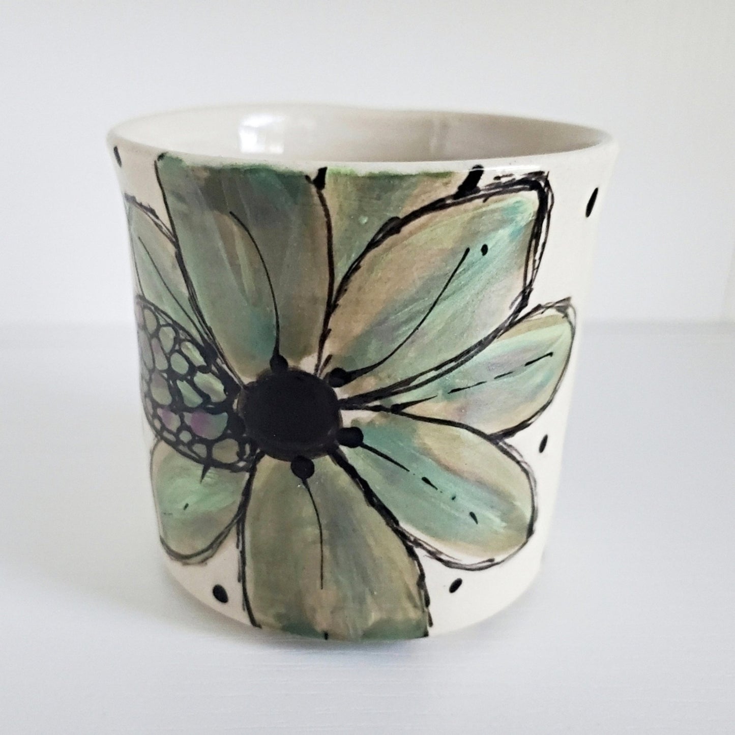 Handmade Stoneware Cup - Garden of Gentle Blooms