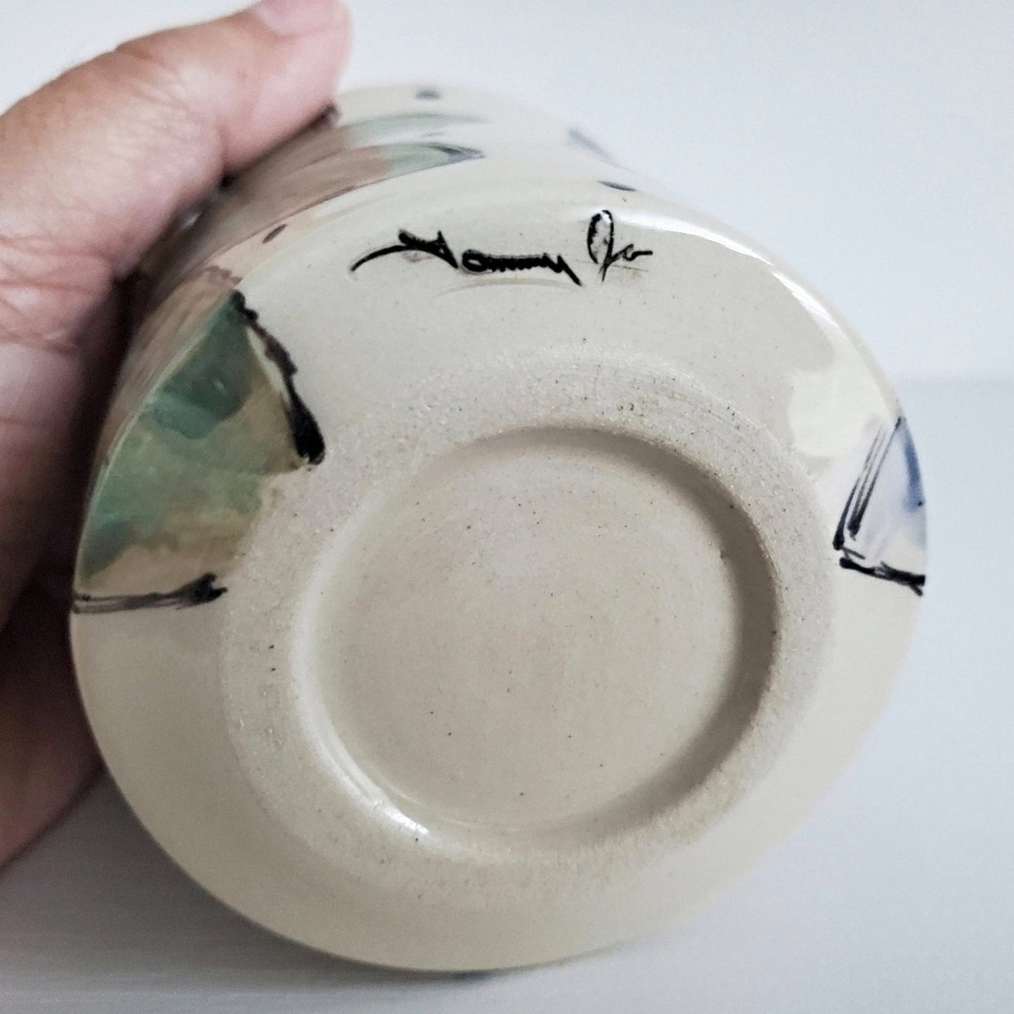 Handmade Stoneware Cup - Garden of Gentle Blooms