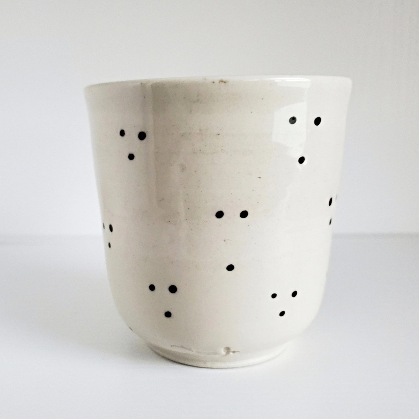 Handmade Stoneware Cup - Bold Red & Orange Daisy