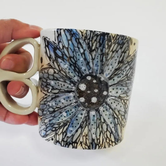 Big Blue Daisy - LUV Mug Handle