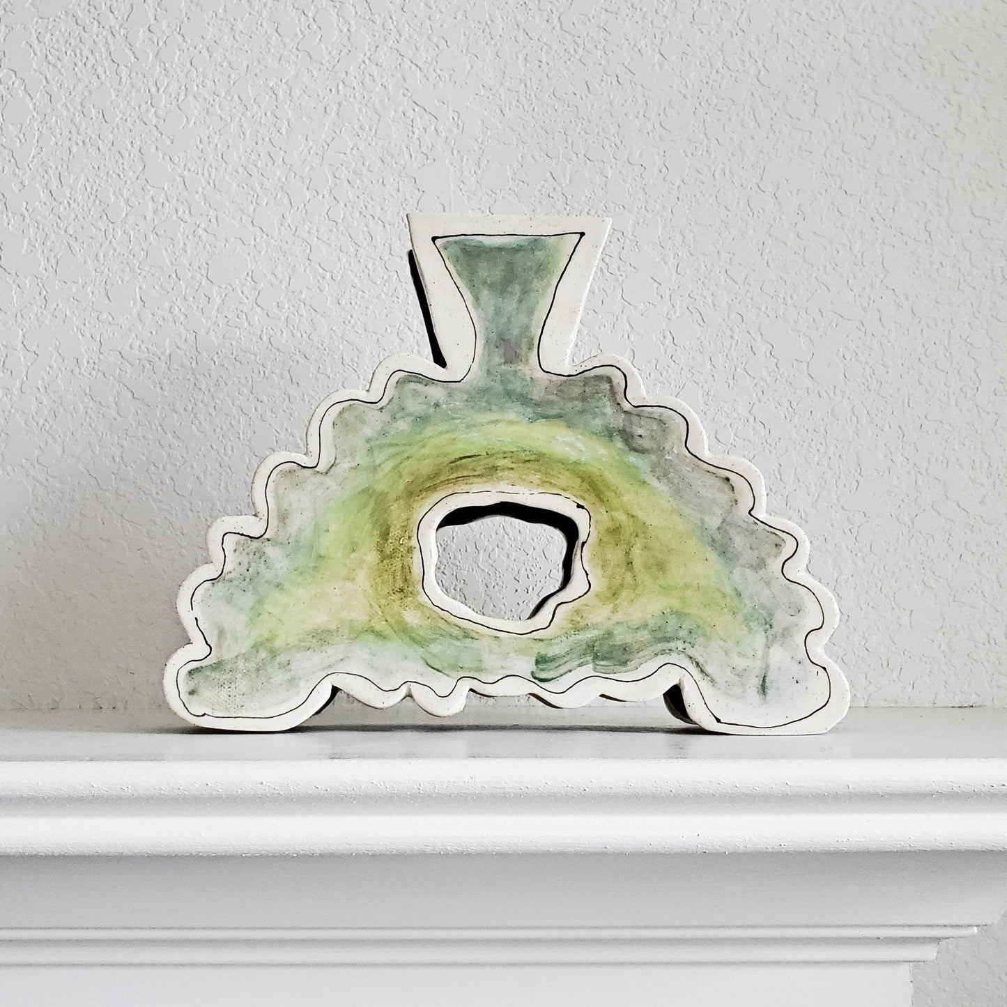 Shadow & Light Sculpture - "Rippling Light" (Sage & Chartreuse)