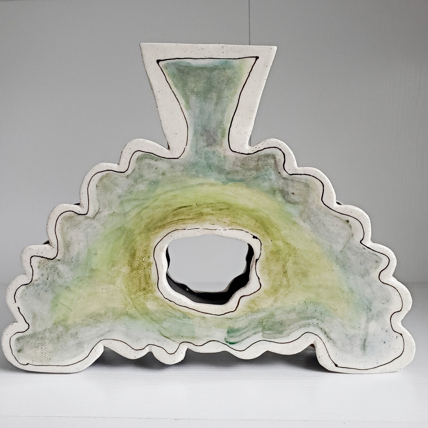 Shadow & Light Sculpture - "Rippling Light" (Sage & Chartreuse)