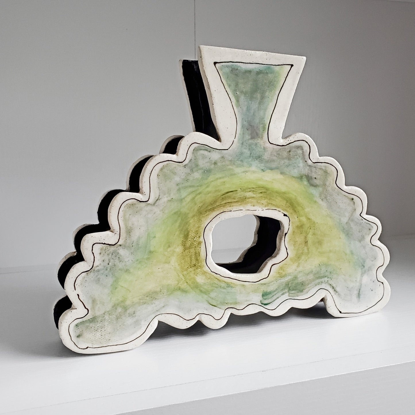 Shadow & Light Sculpture - "Rippling Light" (Sage & Chartreuse)