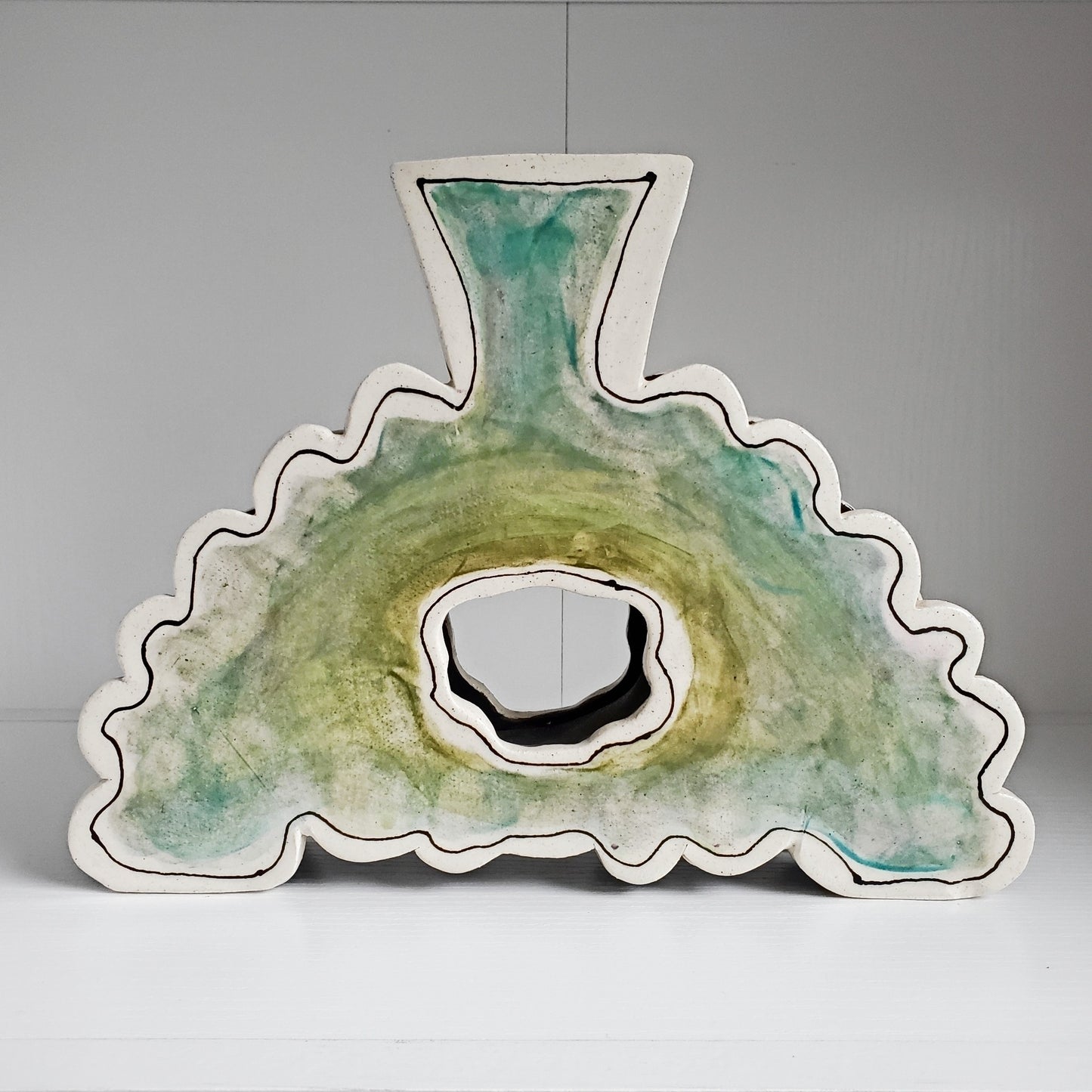 Shadow & Light Sculpture - "Rippling Light" (Sage & Chartreuse)