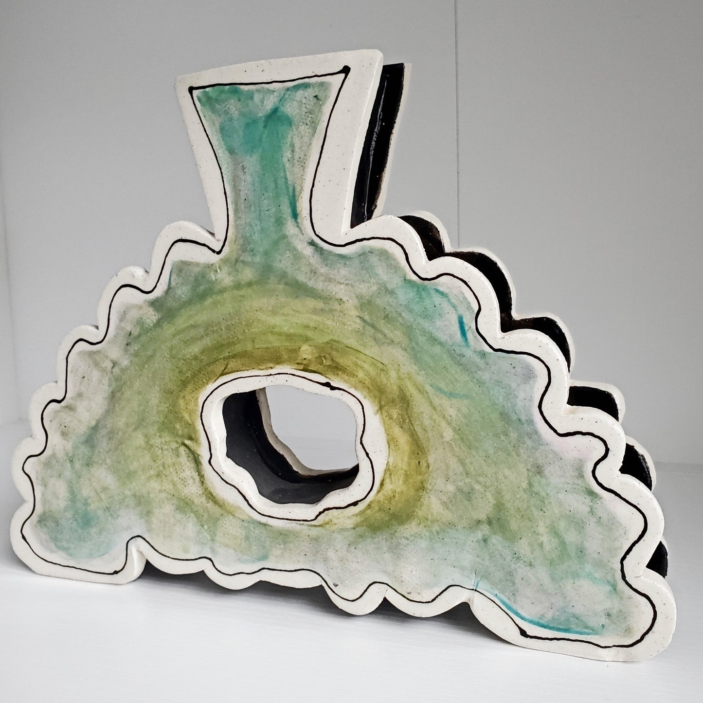 Shadow & Light Sculpture - "Rippling Light" (Sage & Chartreuse)